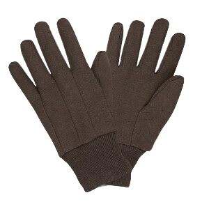 GLOVES BROWN JERSEY 12CT